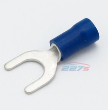 50 x blau 6mm isoliert Gabel